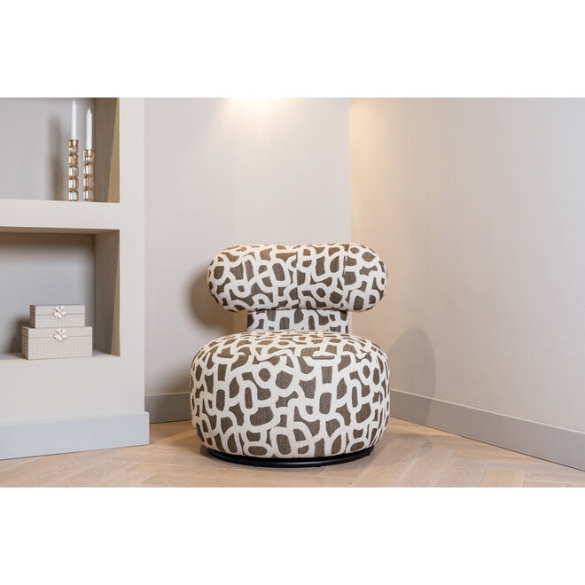 Lounge stoel Kaya weave brown swivel
