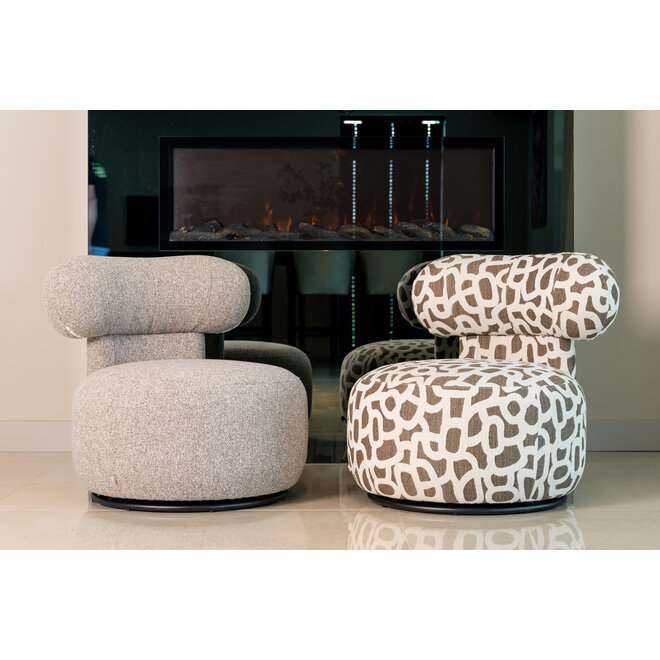 Lounge stoel Kaya cayenne brown swivel