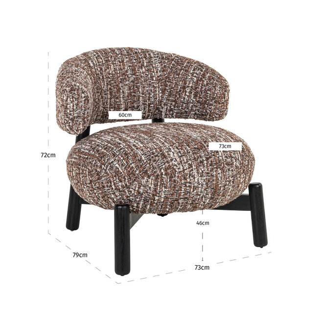 Lounge stoel Ornella hazel