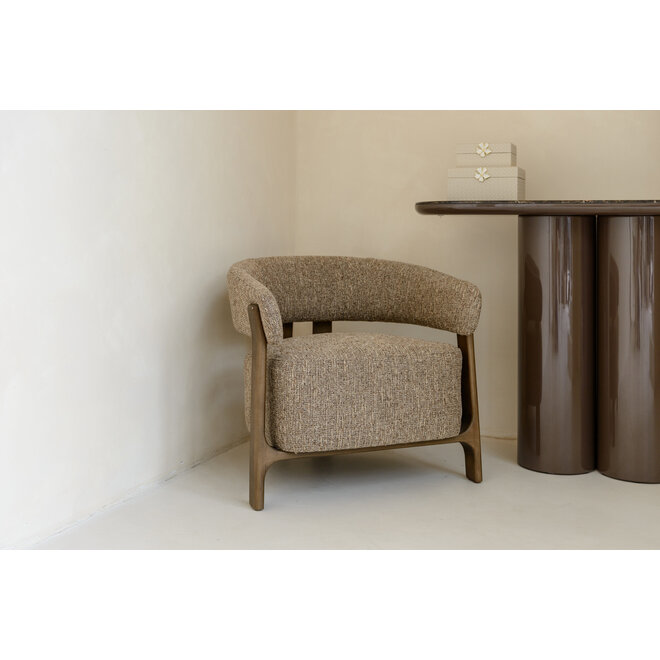 Lounge stoel Dalara brown tweed