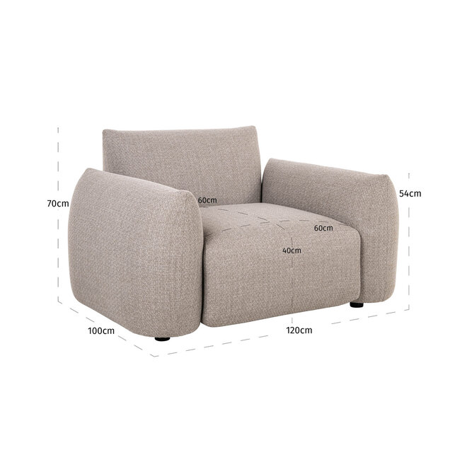 Outdoor lounge stoel Dawson greige alpine