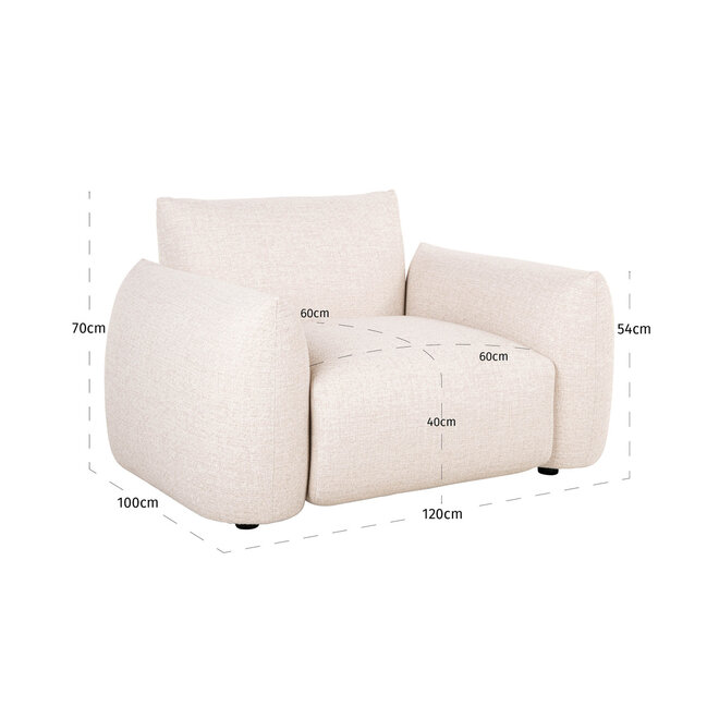 Outdoor lounge stoel Dawson beige alpine