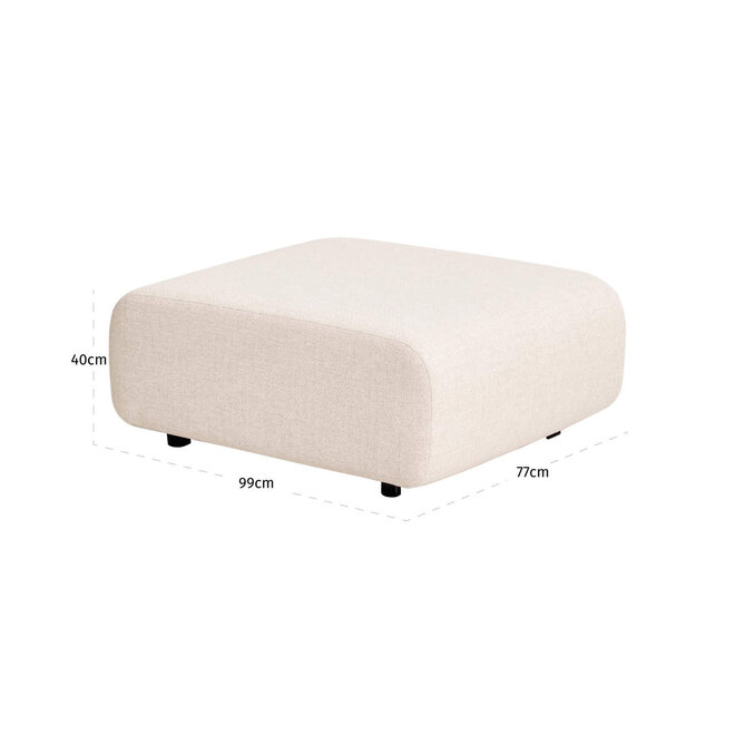 Buiten poef & voetenbank Dawson beige alpine