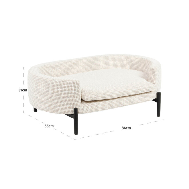 Hondenbed Dolly beige blockweave