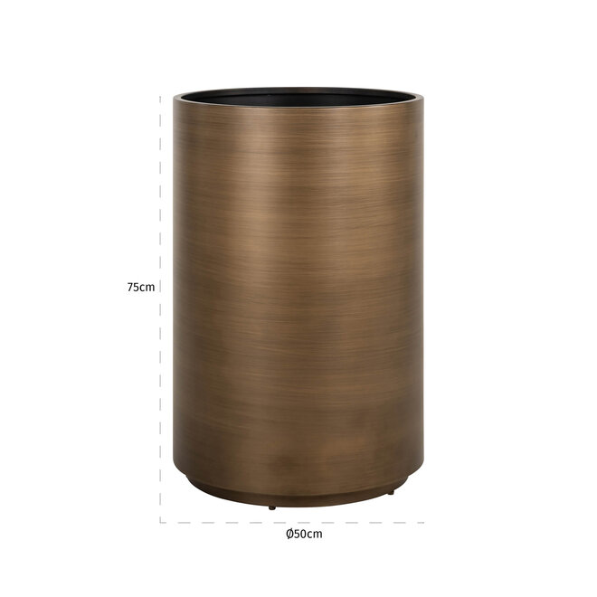 Plantenbak Dira brushed gold 50Ø