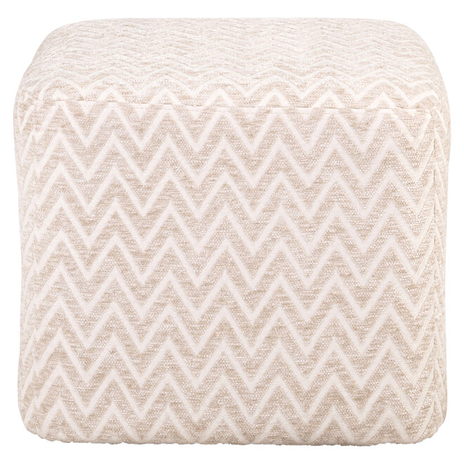Poef & Voetenbank Ciela beige chevron
