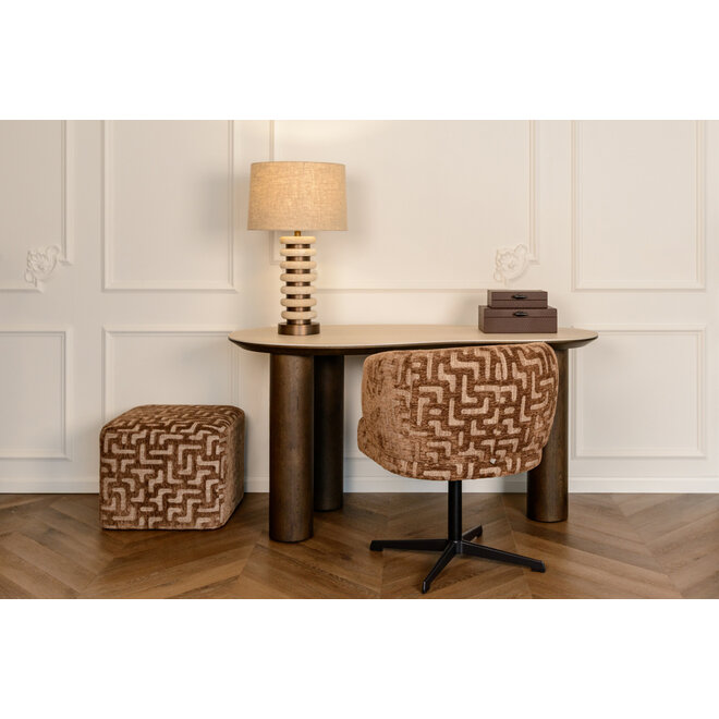 Poef & Voetenbank Ciela brown labyrinth