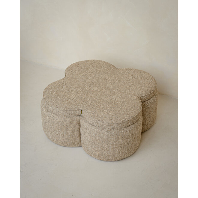 Poef & Voetenbank Corbeau sand tweed