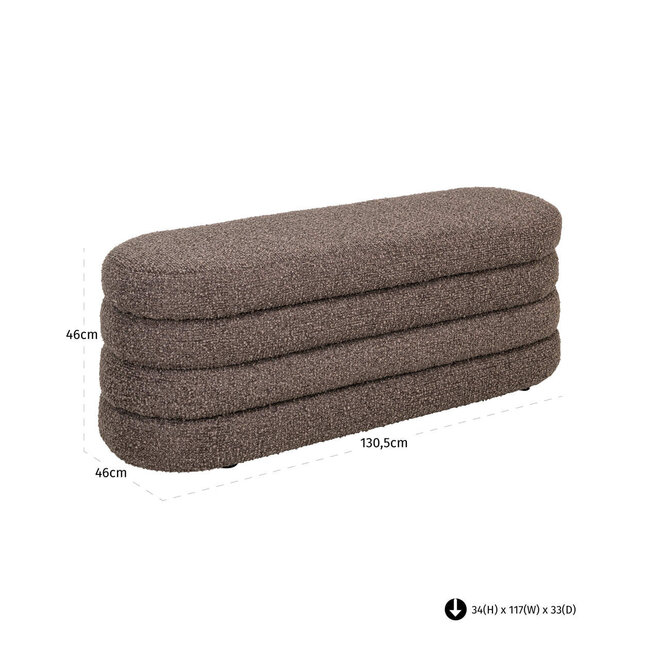 Poef & Voetenbank Camille brown chunky