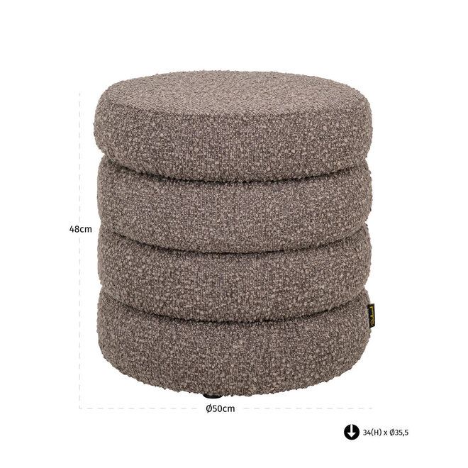 Poef & Voetenbank Adele brown chunky