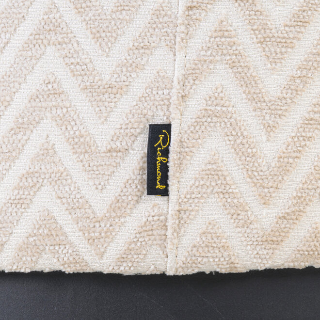 Poef & Voetenbank Lexie beige chevron 70Ø
