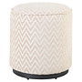 Poef & Voetenbank Lexie beige chevron 45Ø