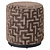 Poef & Voetenbank Lexie brown labyrinth 45Ø