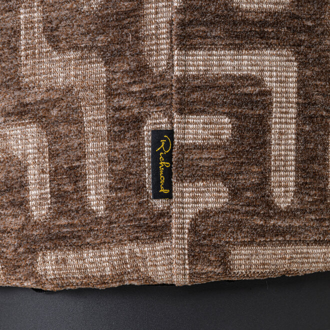 Poef & Voetenbank Lexie brown labyrinth 45Ø
