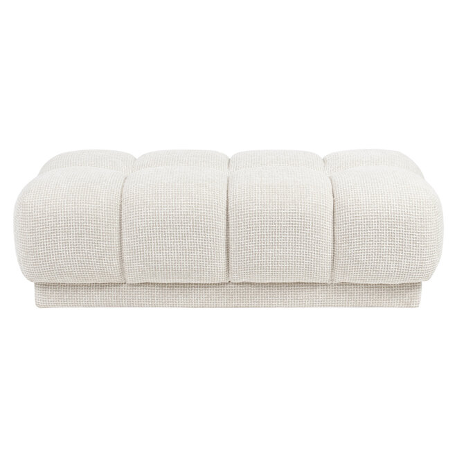 Poef & Voetenbank Noah beige blockweave