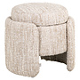 Poef & Voetenbank Cupid beige angora with storage