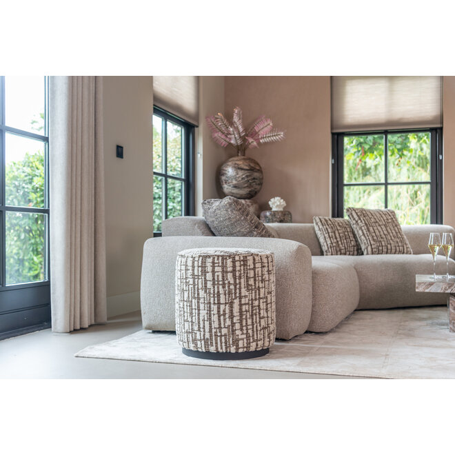 Poef & Voetenbank Lexie cream 45Ø