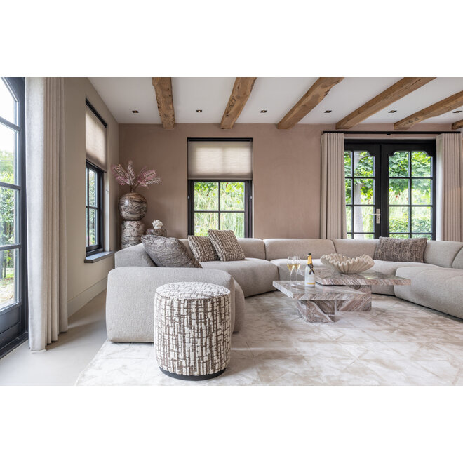Poef & Voetenbank Lexie cream 45Ø