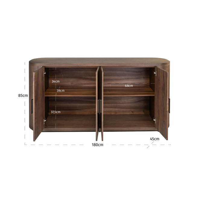 Dressoir Windsor walnut 4-doors