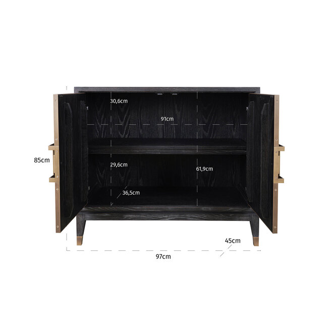 Dressoir Bloomville brass shagreen 2-doors