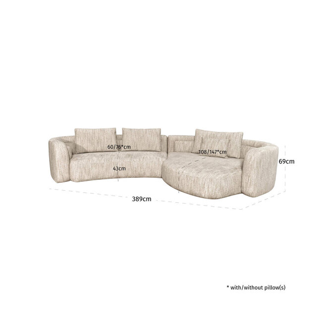 Bank Angusto natural softweave lounge right