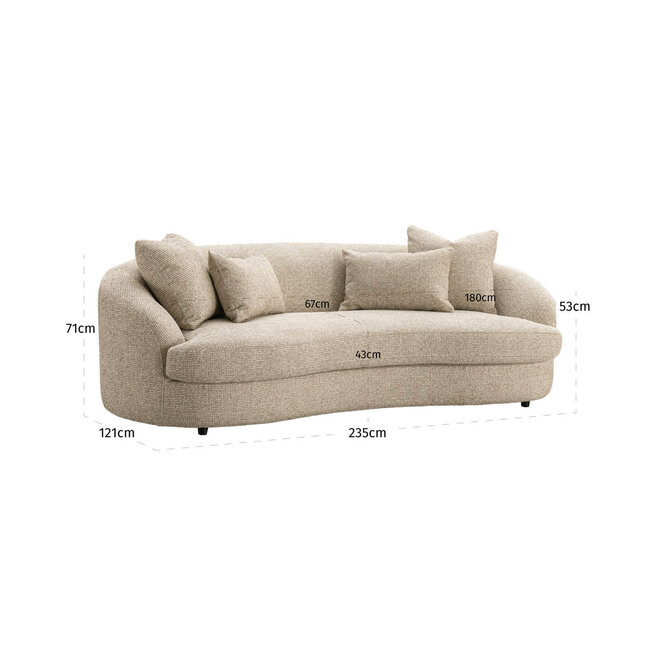 Bank Morena cream blockweave 3-seater