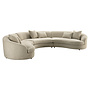 Bank Morena cream blockweave 3-seater arm left + corner + 3-seater arm right