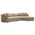 Bank Romero sand tweed ottoman right fire retardant