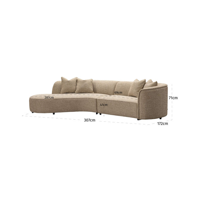 Bank Romero sand tweed ottoman left fire retardant