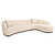 Bank Pandora beige angora lounge right