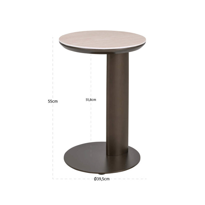 Bankbijzettafel Ritz brown