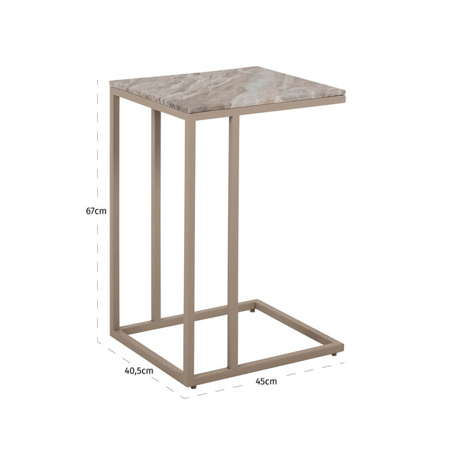 Bankbijzettafel Fairfax clay