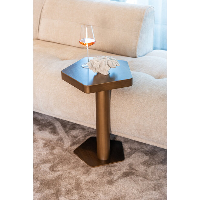 Bankbijzettafel Hexa brushed gold