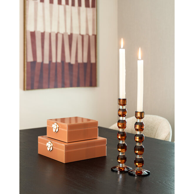 Opbergdoos Floral brown large