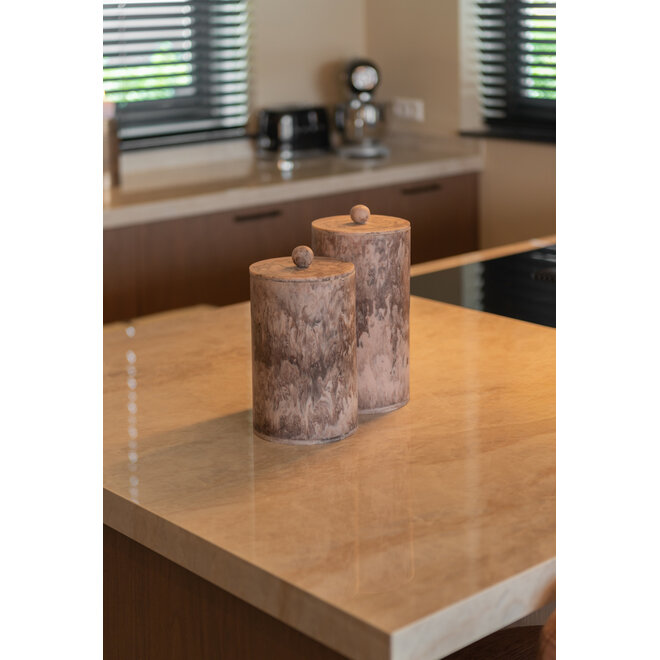 Opbergdoos Rosaline chocolat brown storage jar large