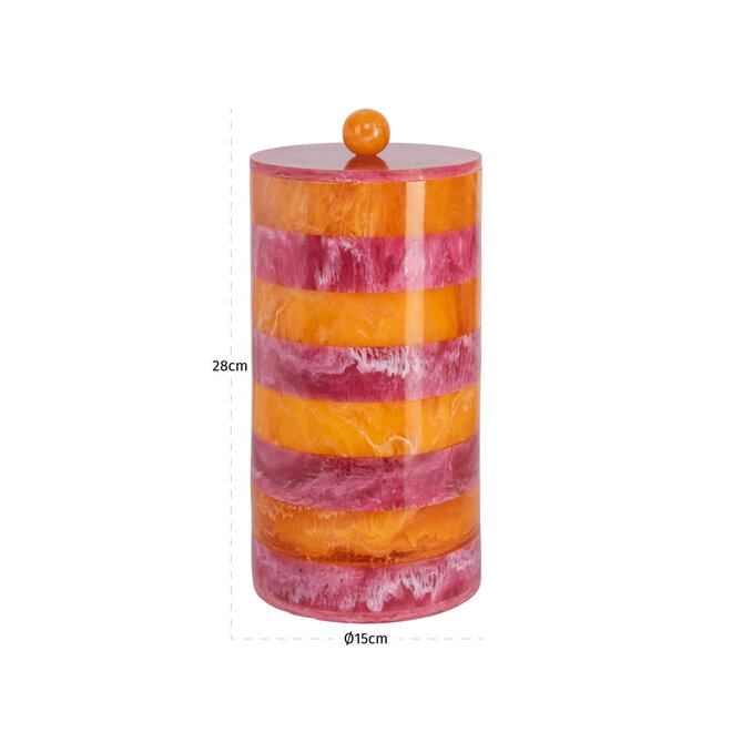 Opbergdoos Lilybelle pink/orange storage jar large