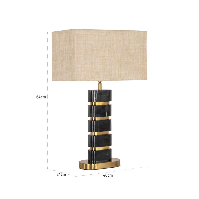 Tafellamp Levina black/gold