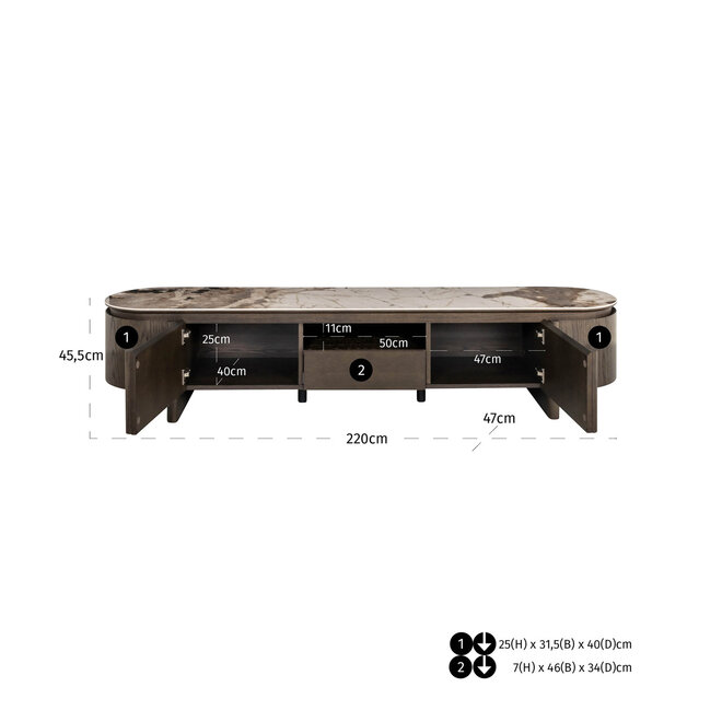 TV-meubel Langford brown