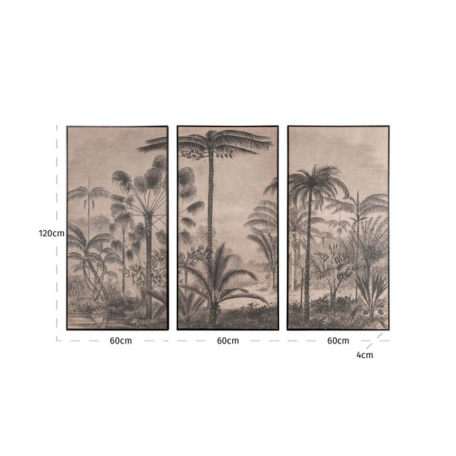 Wall art Rhapsody brown (Set of 3)