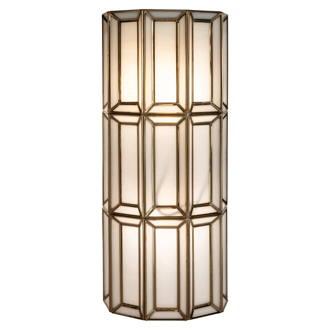 Wandlamp Opal brass antique