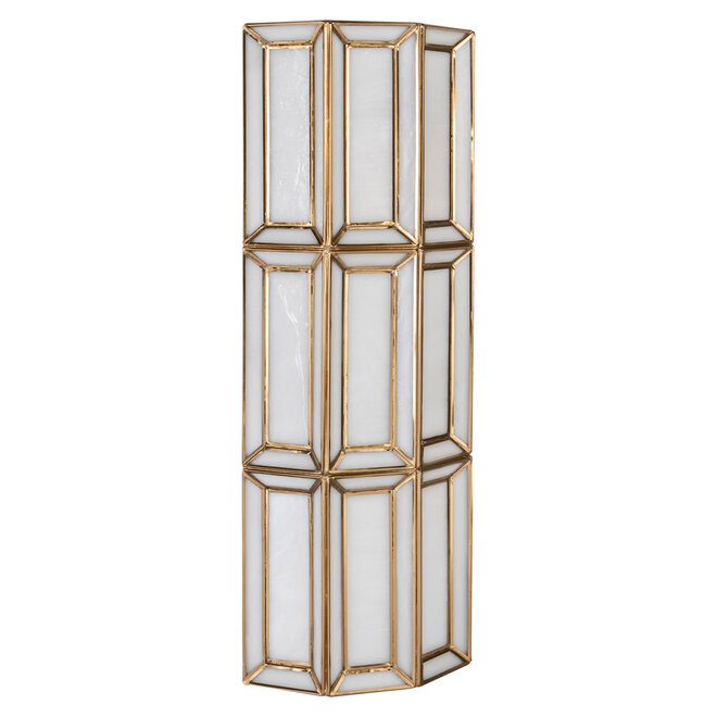 Wandlamp Opal brass antique