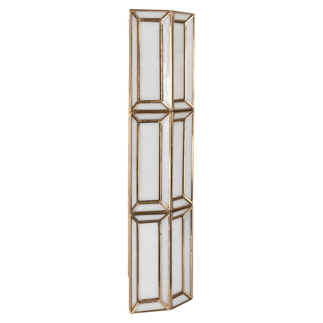 Wandlamp Opal brass antique
