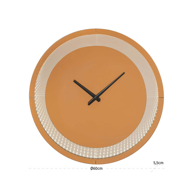 Wandlamp Julia brown - Led Clock