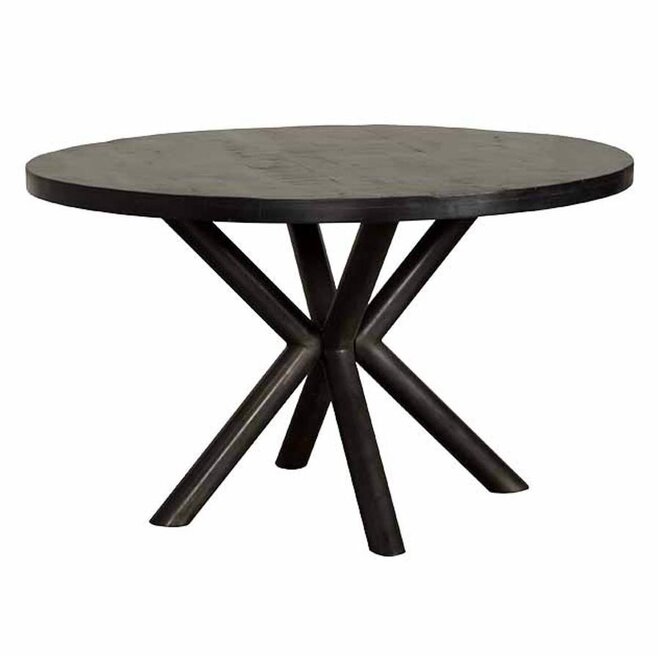 Selva Eetkamertafel zwart rond 130 cm