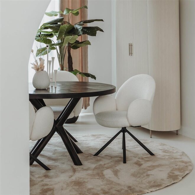 Selva Eetkamertafel zwart rond 130 cm