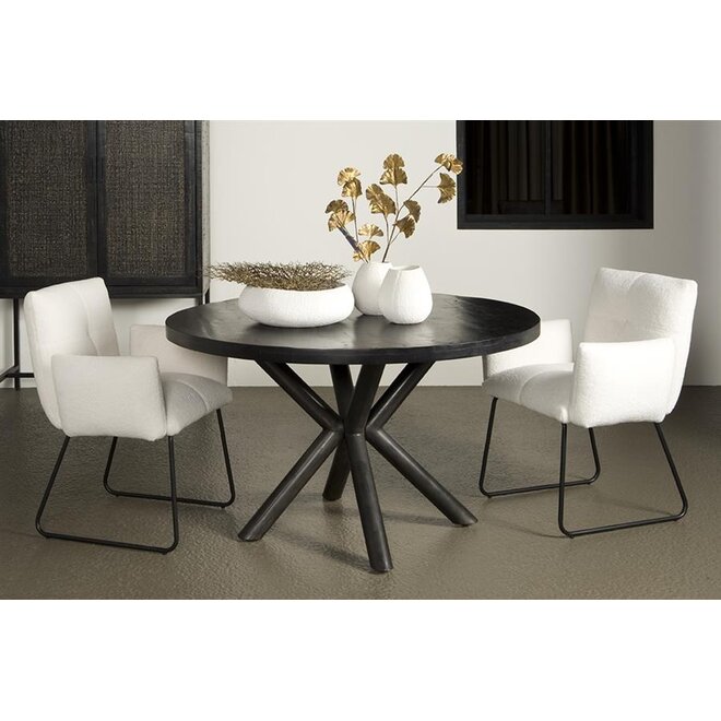 Selva Eetkamertafel zwart rond 130 cm