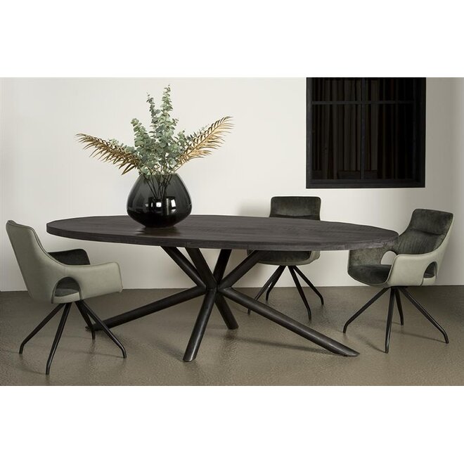 Selva Eetkamertafel zwart ovaal