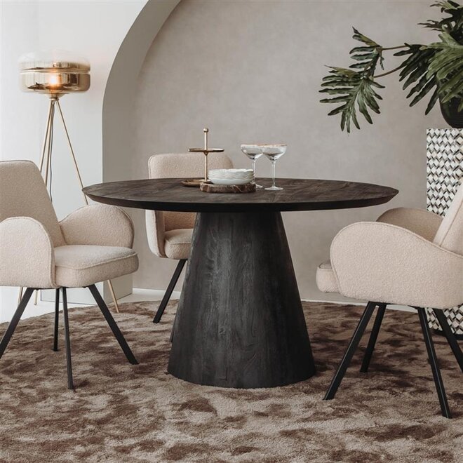 Premana Eetkamertafel zwart rond
