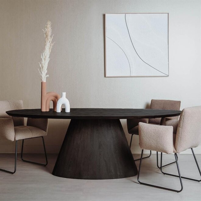 Premana Eetkamertafel zwart ovaal