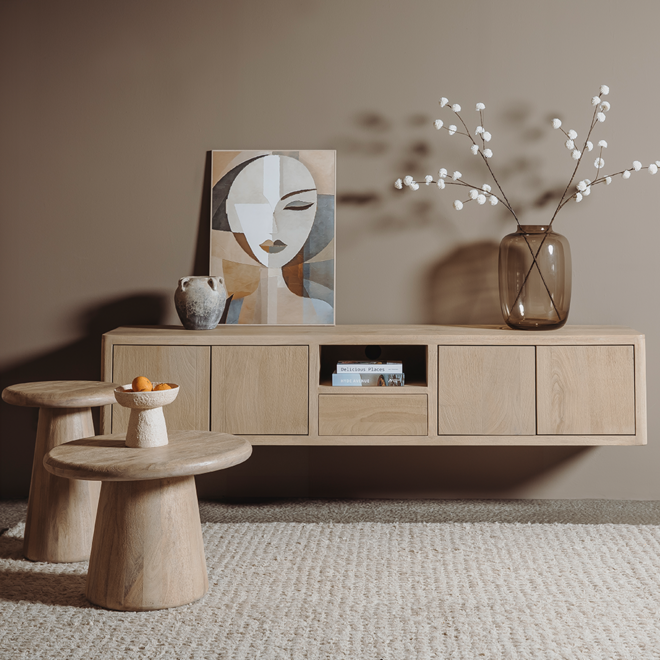 Asti Bijzettafel rond naturel 60 cm